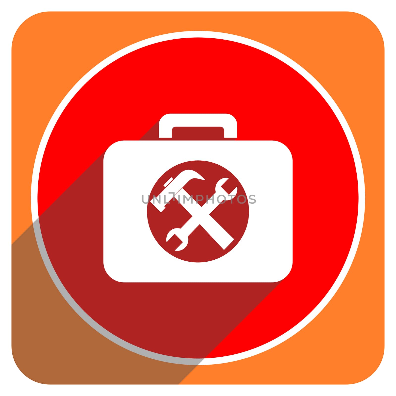 toolkit red flat icon isolated