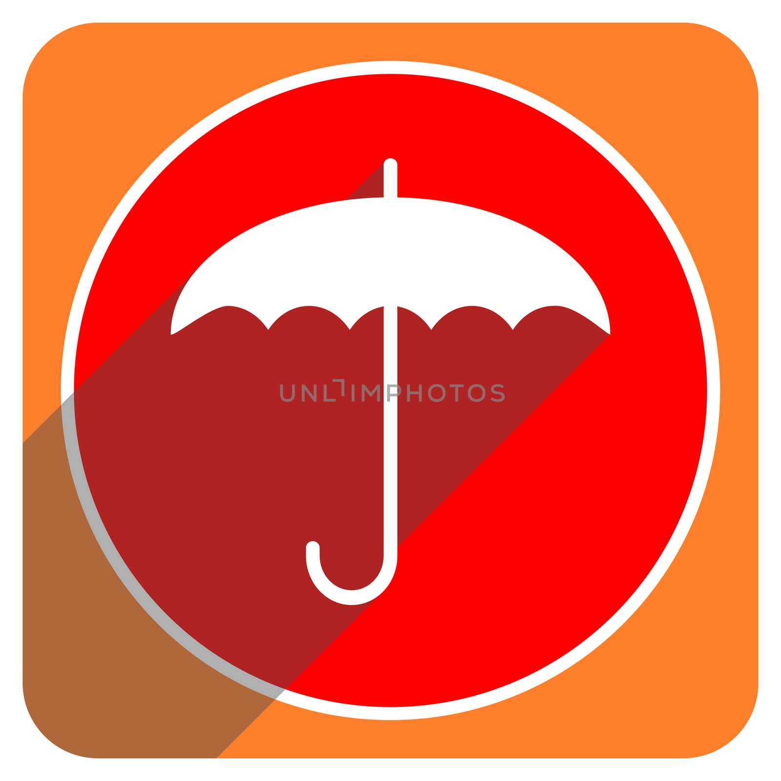 umbrella red flat icon isolated by alexwhite