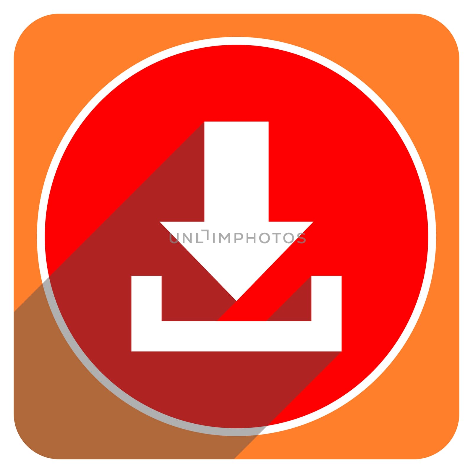 download red flat icon isolated by alexwhite
