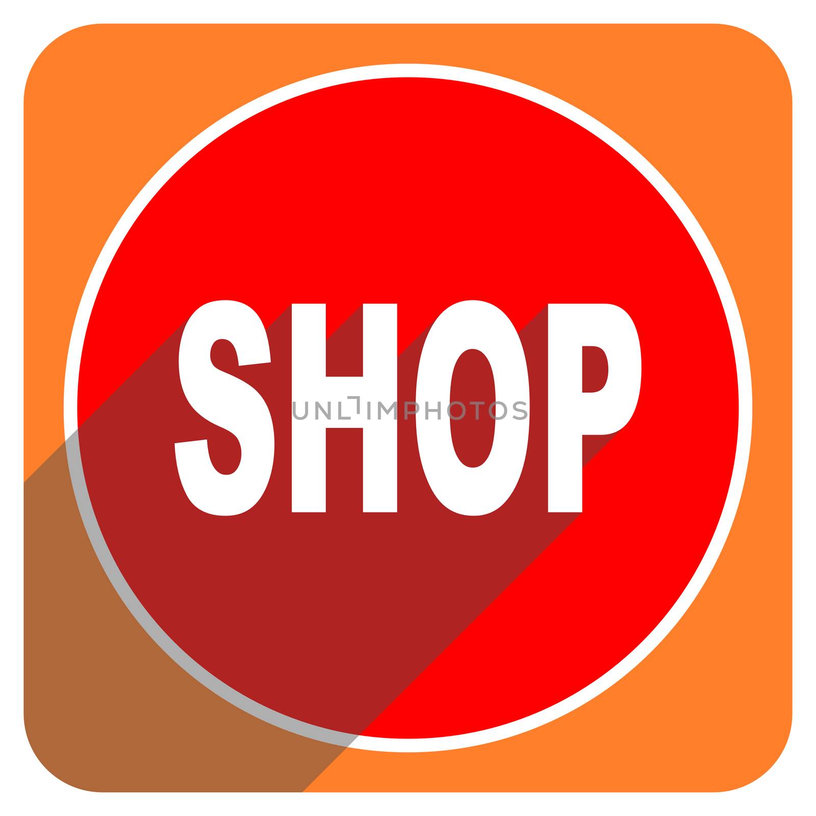 shop red flat icon isolated