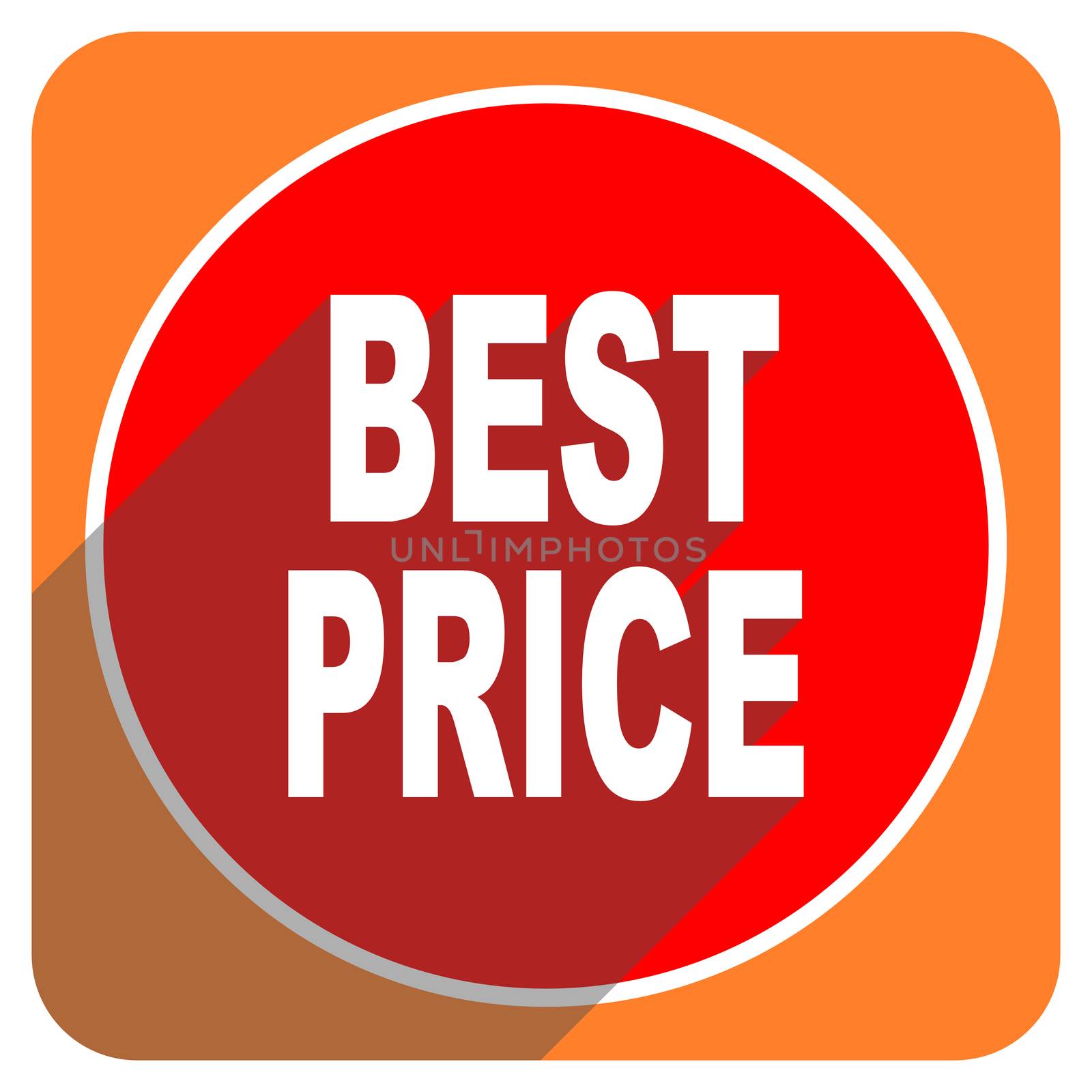 best price red flat icon isolated