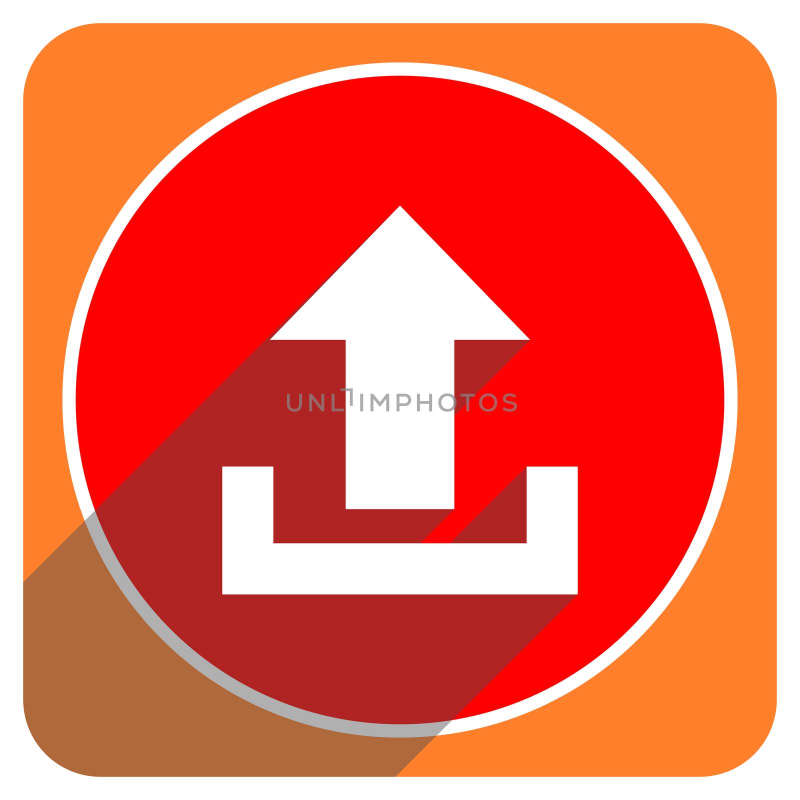 upload red flat icon isolated by alexwhite