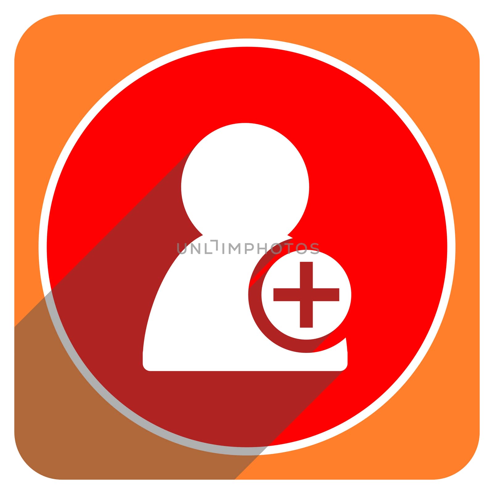 add contact red flat icon isolated by alexwhite
