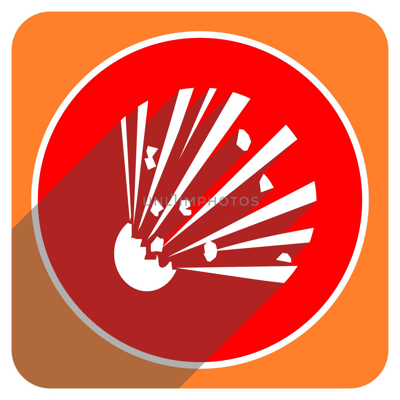 bomb red flat icon isolated by alexwhite