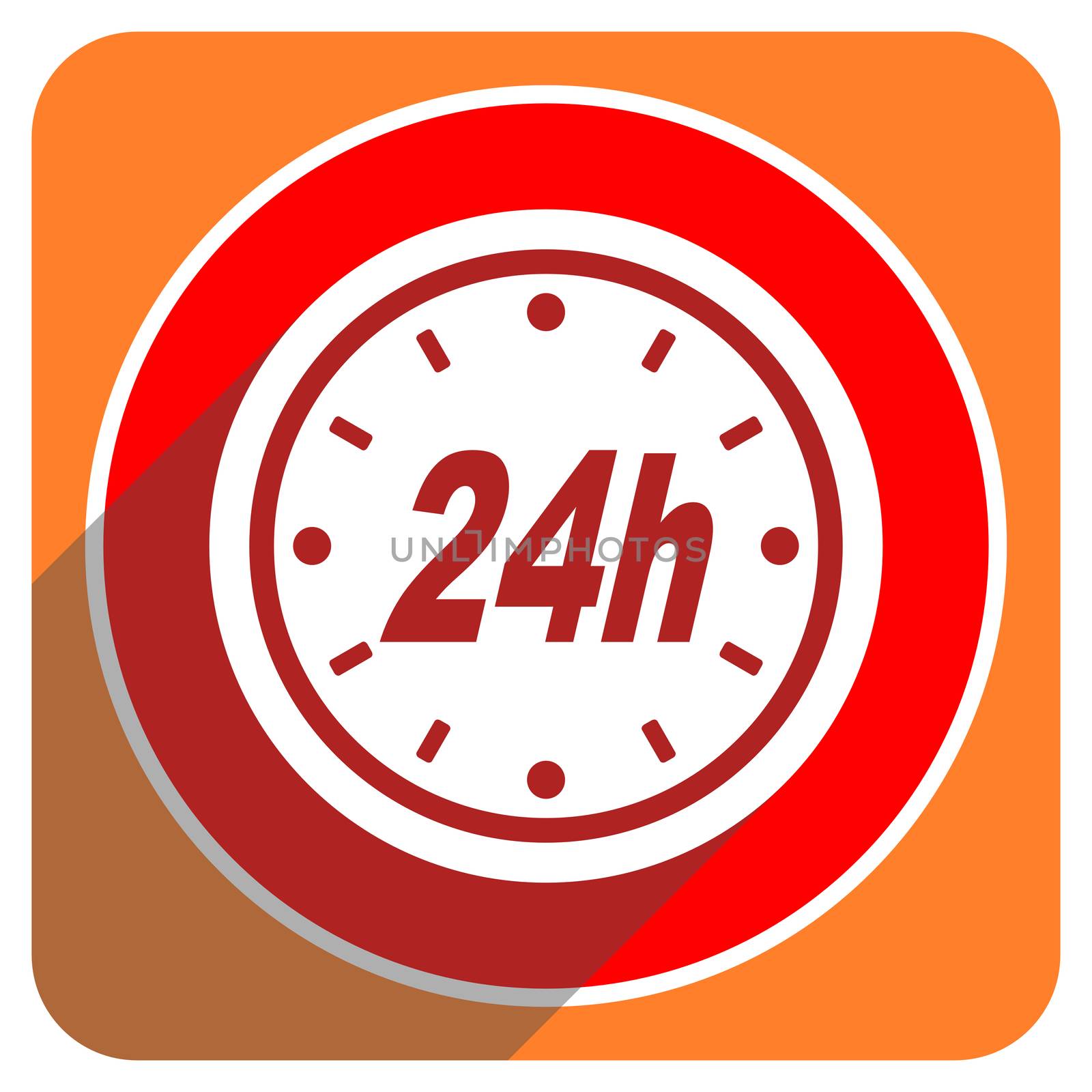 24h red flat icon isolated by alexwhite