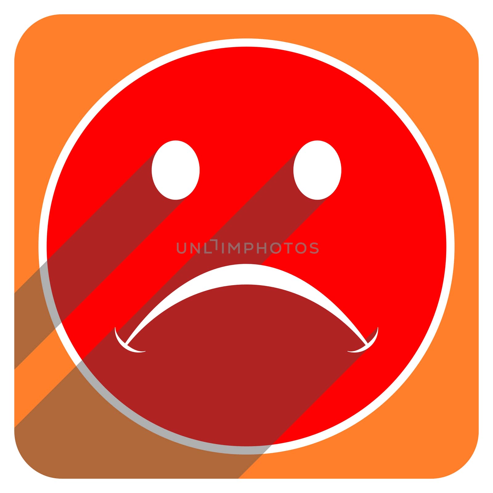 cry red flat icon isolated by alexwhite