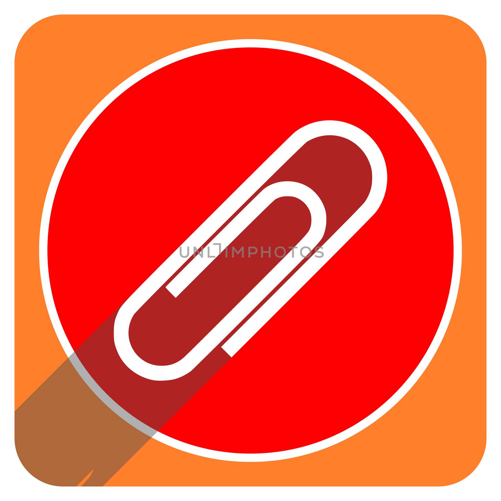 paperclip red flat icon isolated by alexwhite