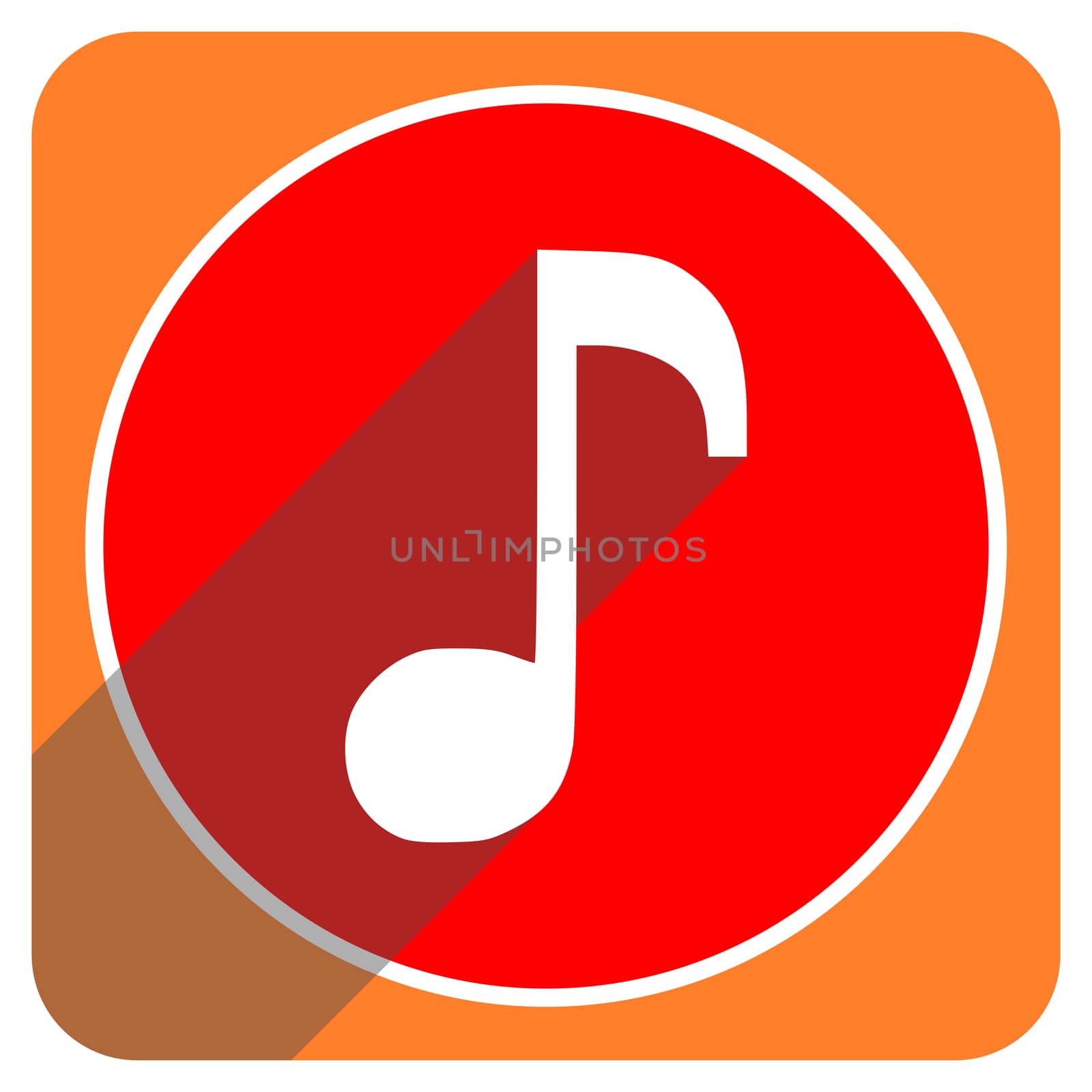 music red flat icon isolated by alexwhite