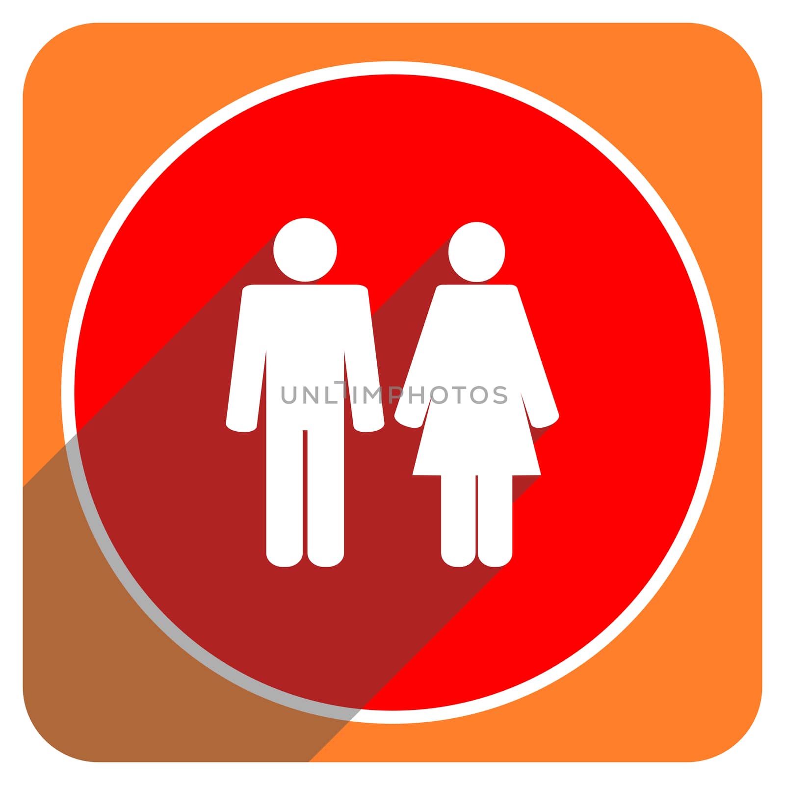couple red flat icon isolated by alexwhite
