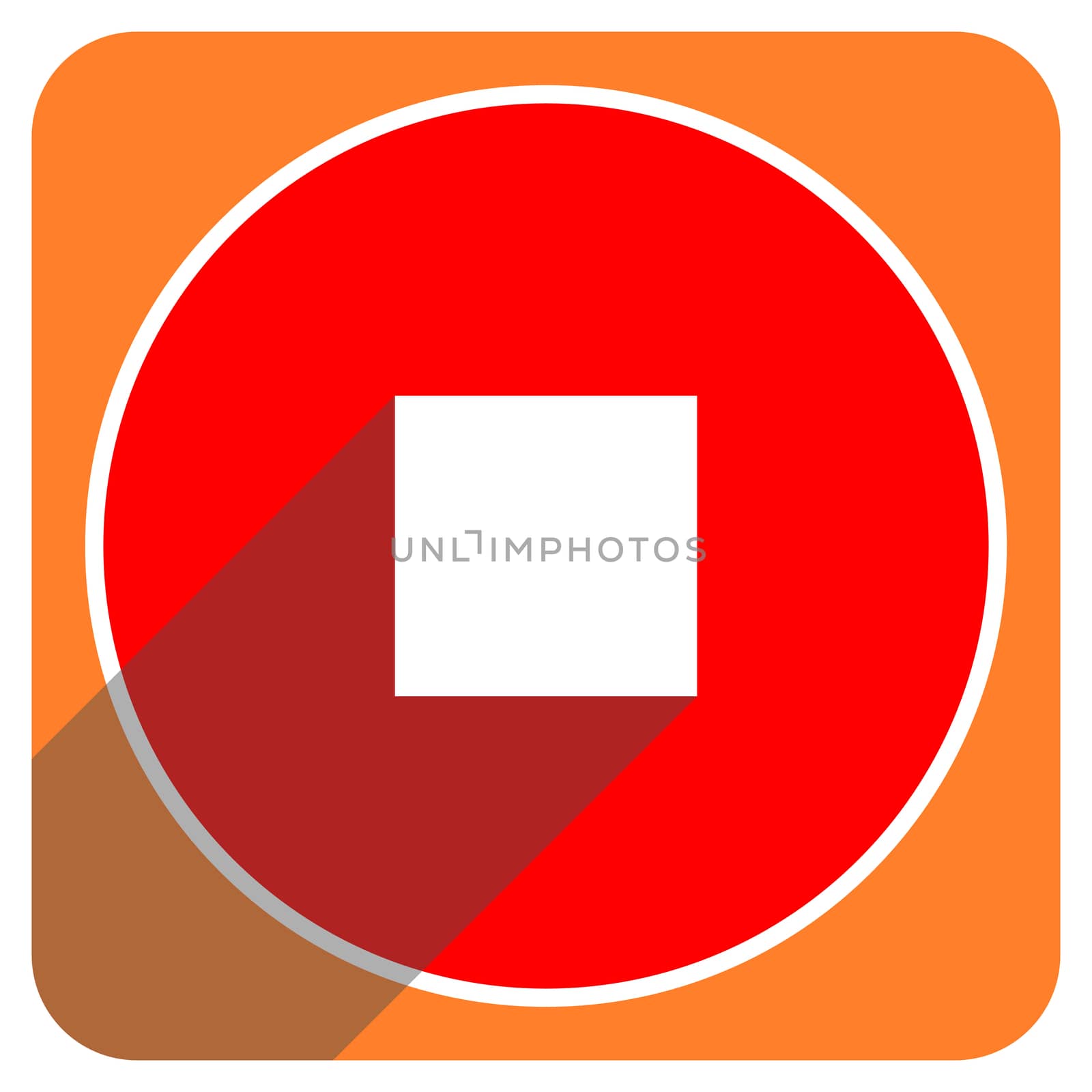 stop red flat icon isolated