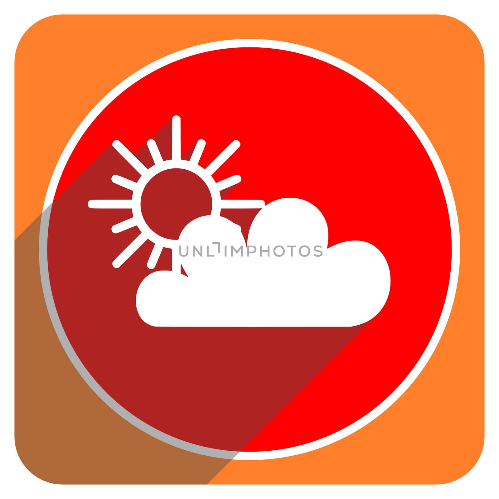 cloud red flat icon isolated