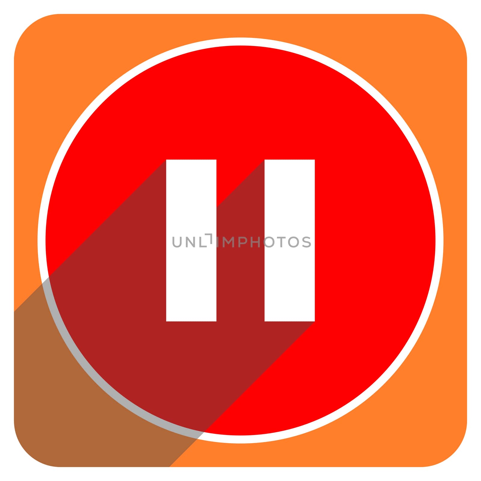 pause red flat icon isolated by alexwhite