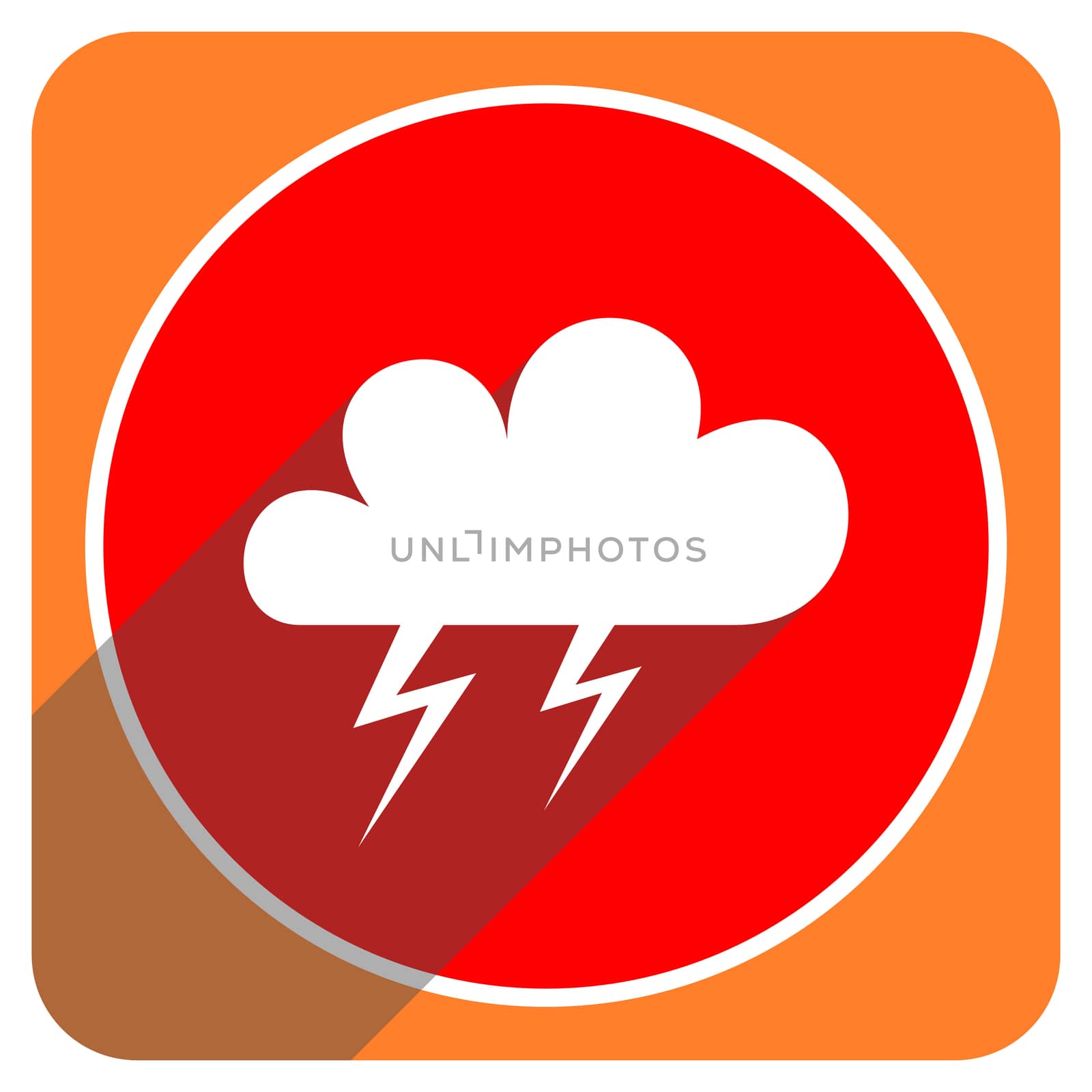 storm red flat icon isolated by alexwhite