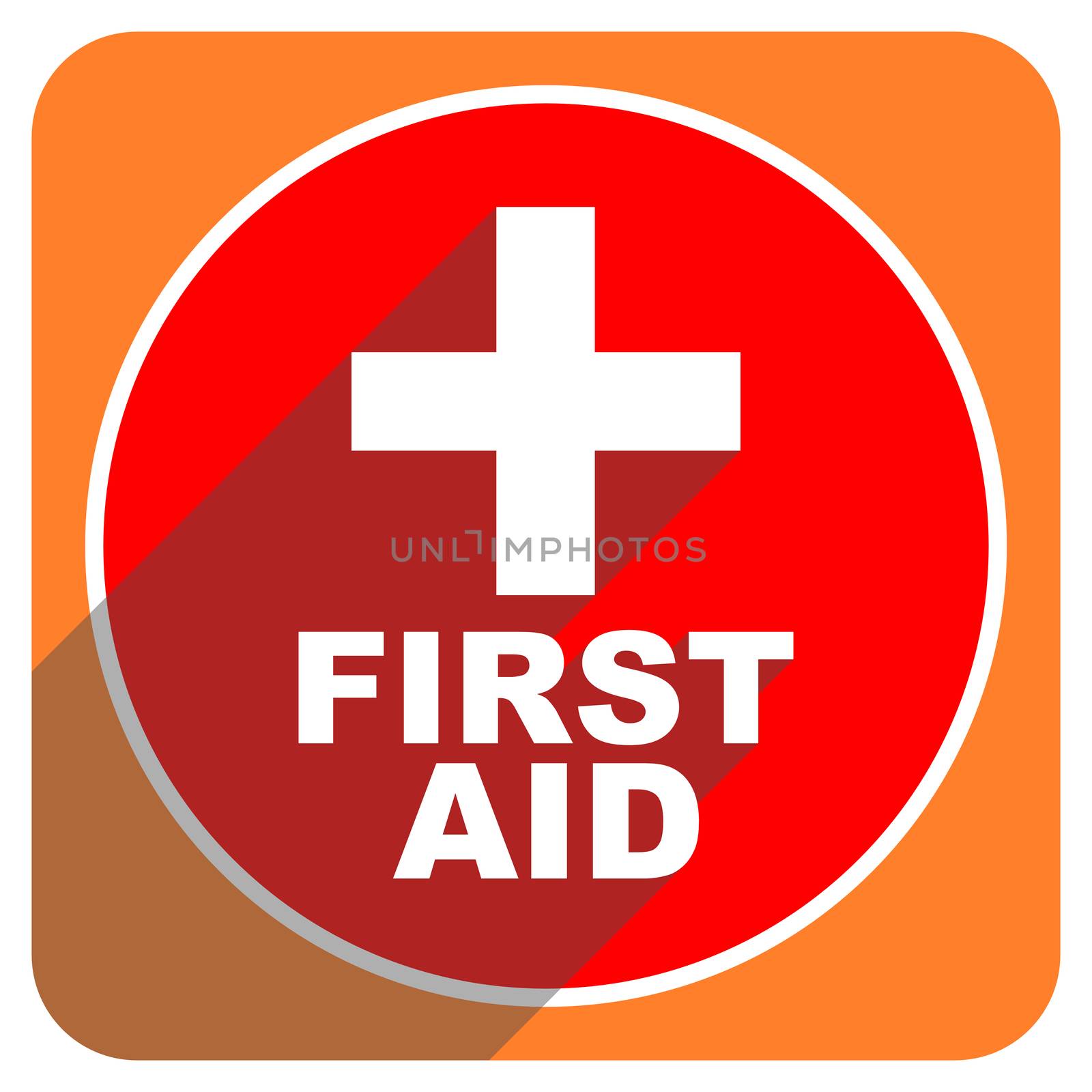 first aid red flat icon isolated