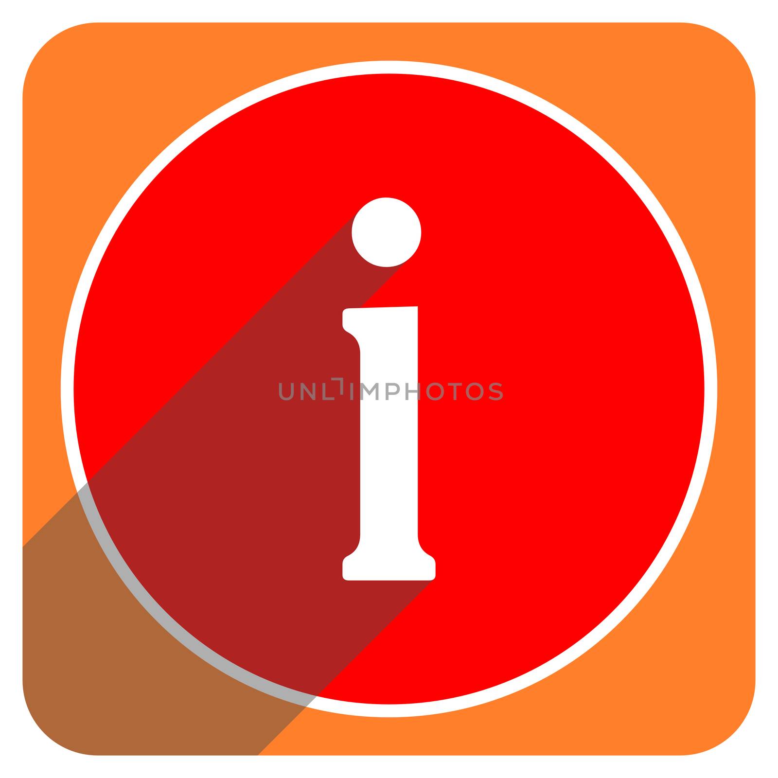 information red flat icon isolated