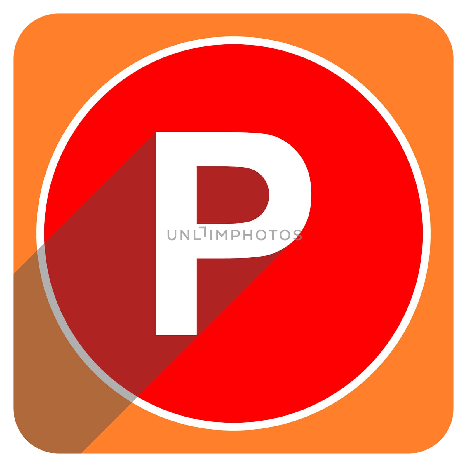 parking red flat icon isolated
