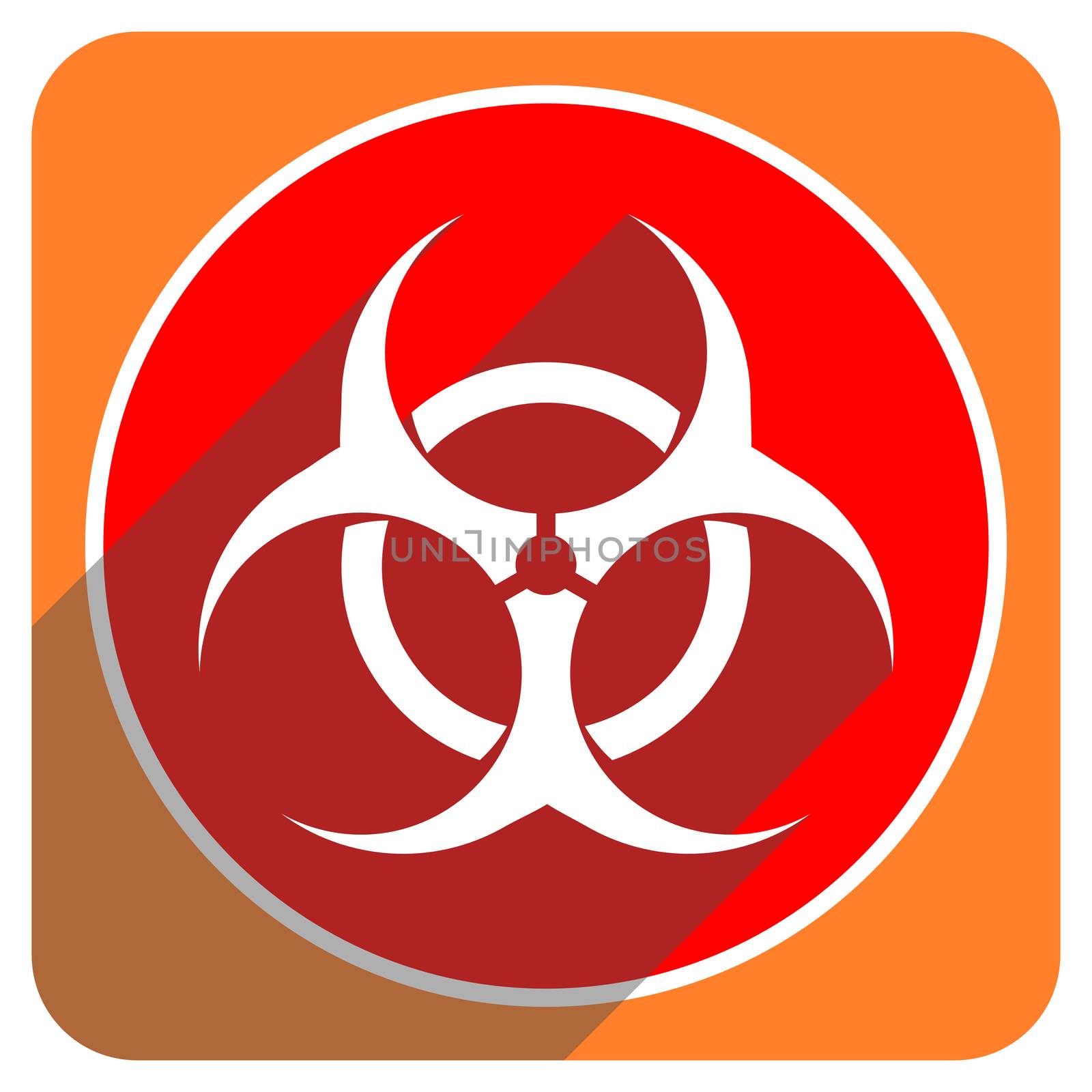 biohazard red flat icon isolated