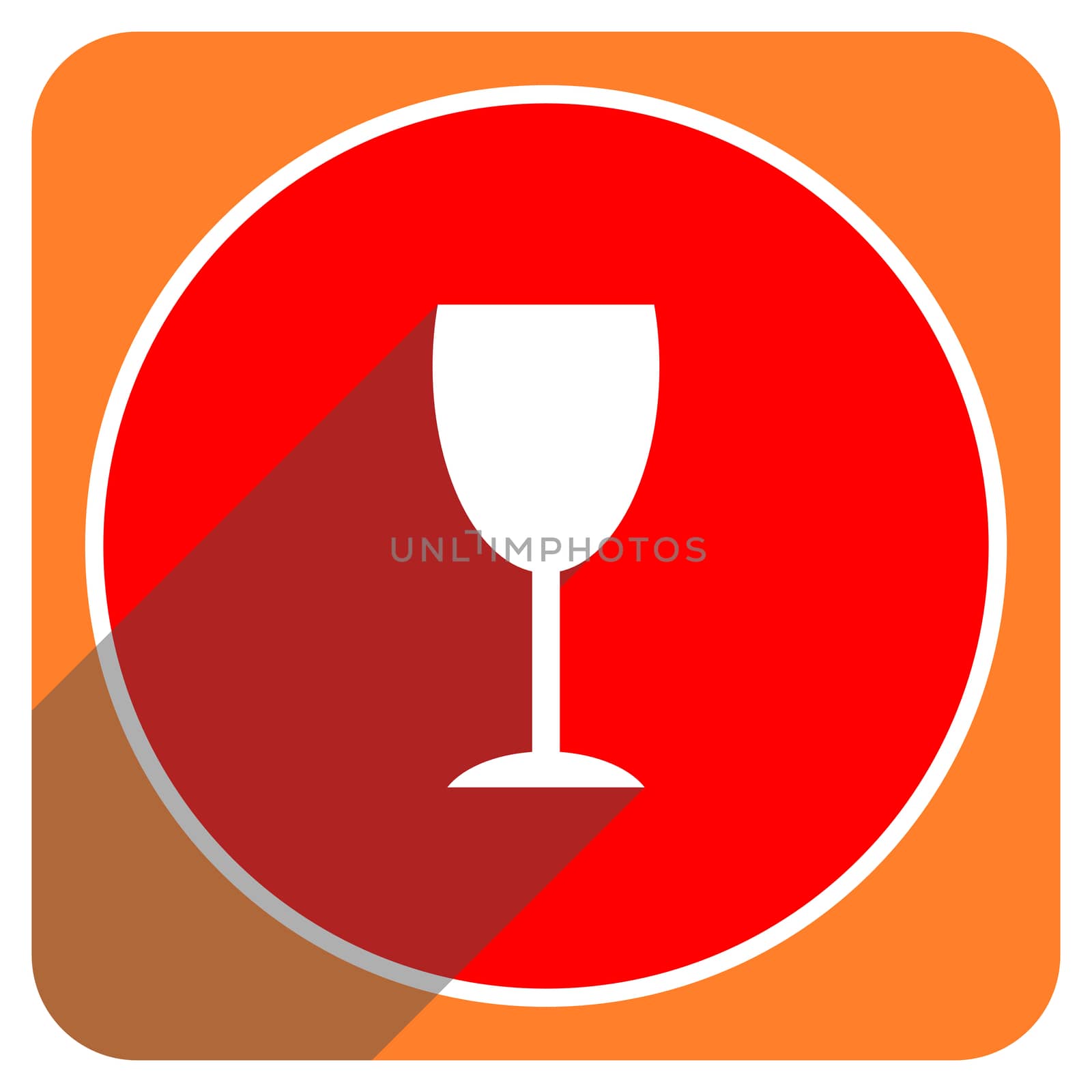 alcohol red flat icon isolated by alexwhite