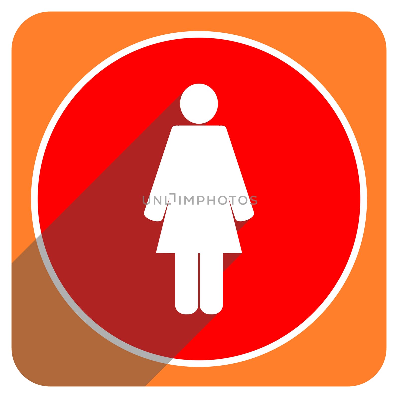 female red flat icon isolated