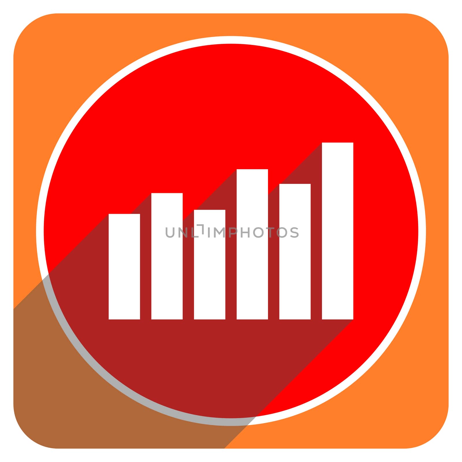 graph red flat icon isolated by alexwhite