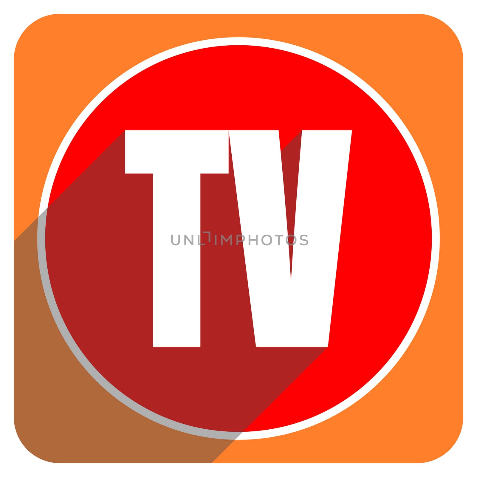 tv red flat icon isolated by alexwhite