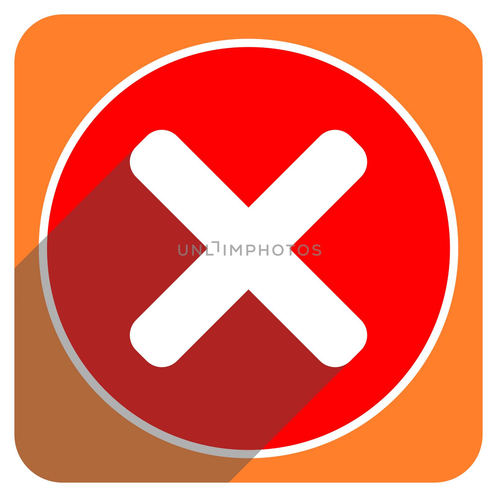 cancel red flat icon isolated