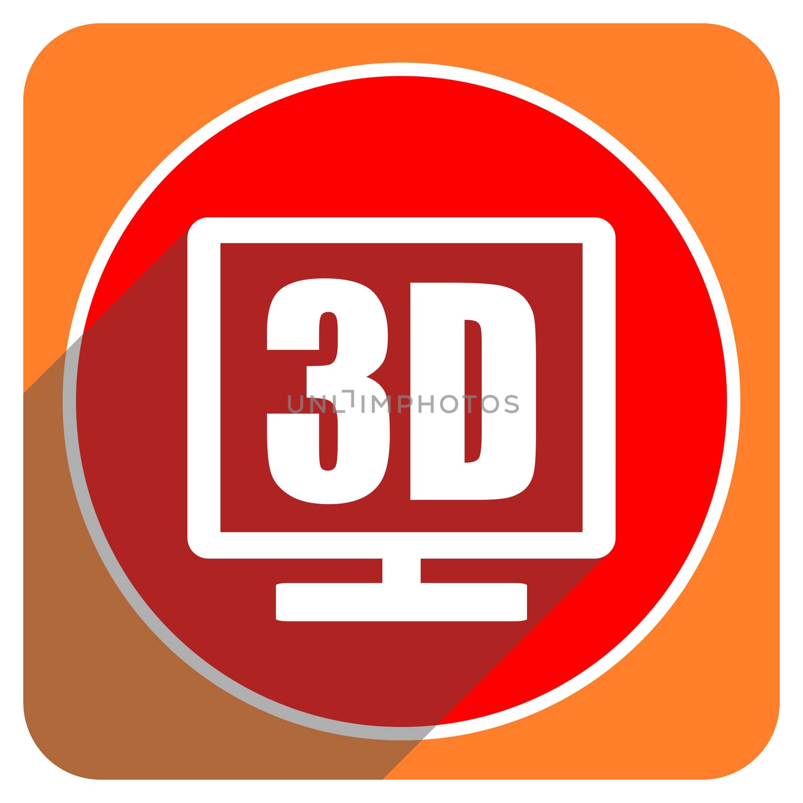 3d display red flat icon isolated by alexwhite