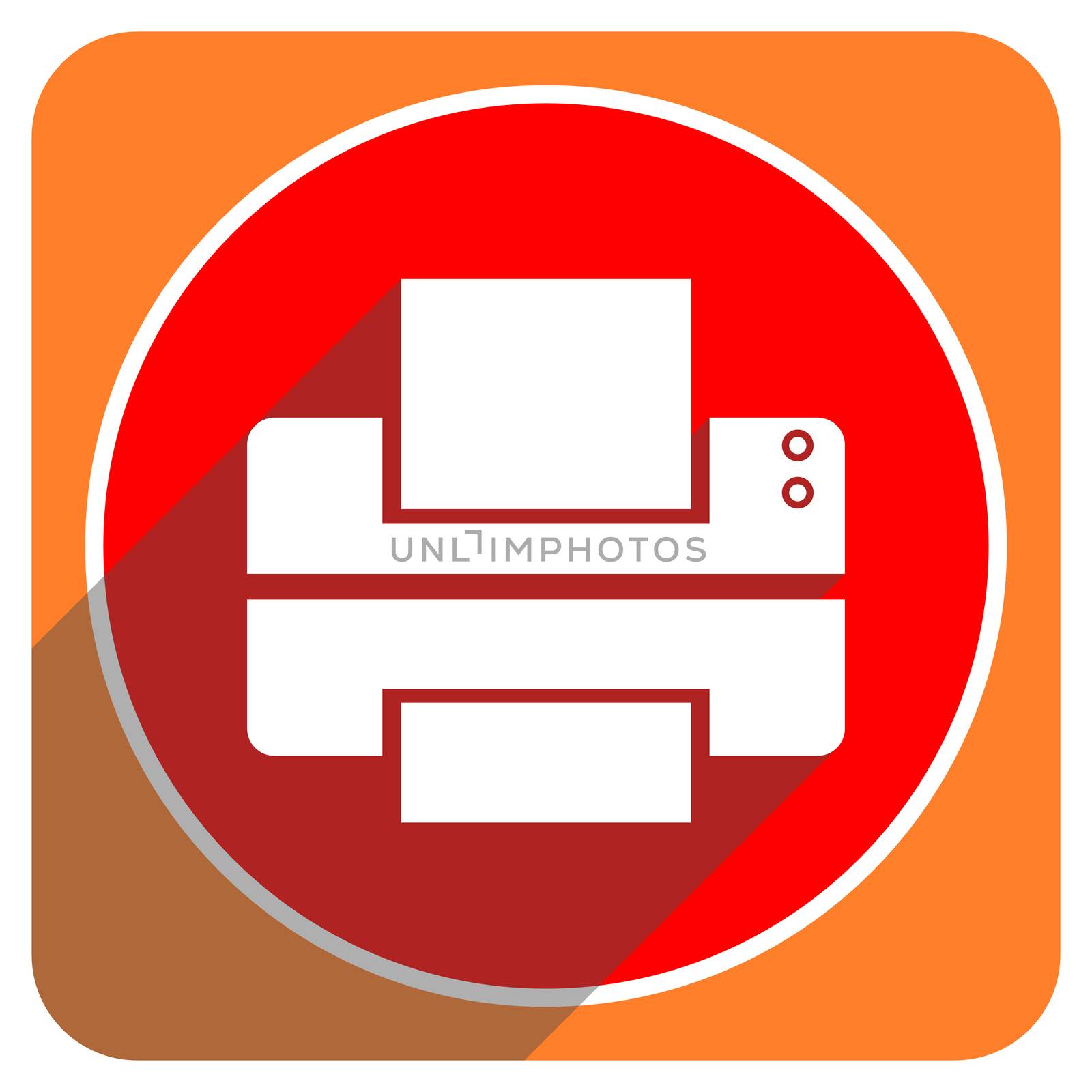 printer red flat icon isolated by alexwhite