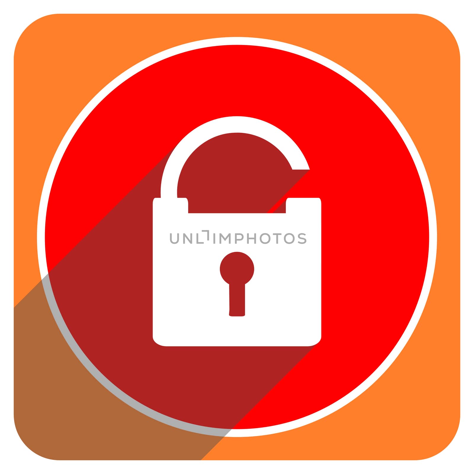 padlock red flat icon isolated by alexwhite