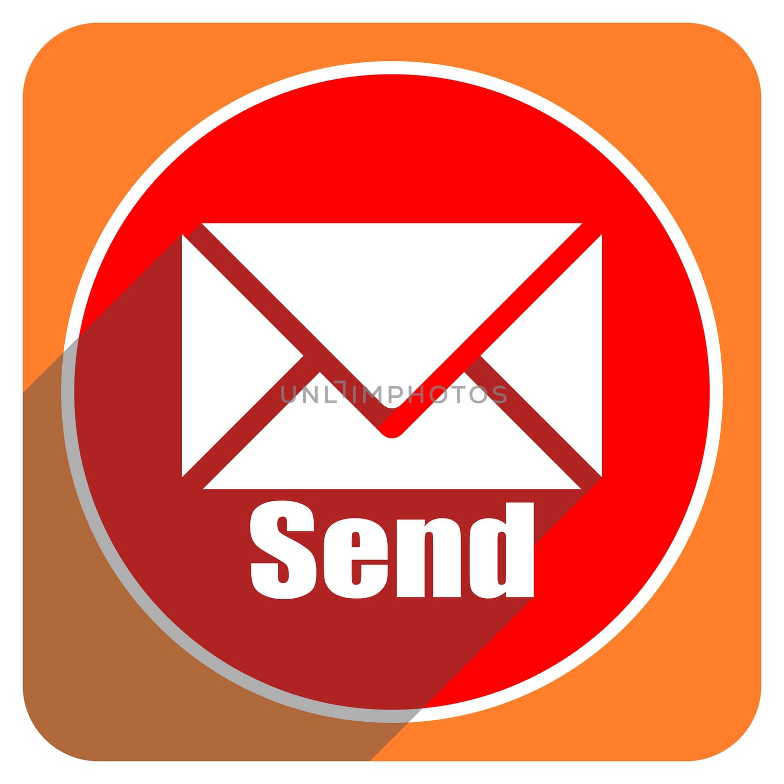 send red flat icon isolated by alexwhite