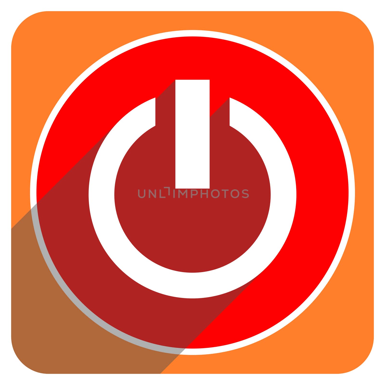 power red flat icon isolated by alexwhite