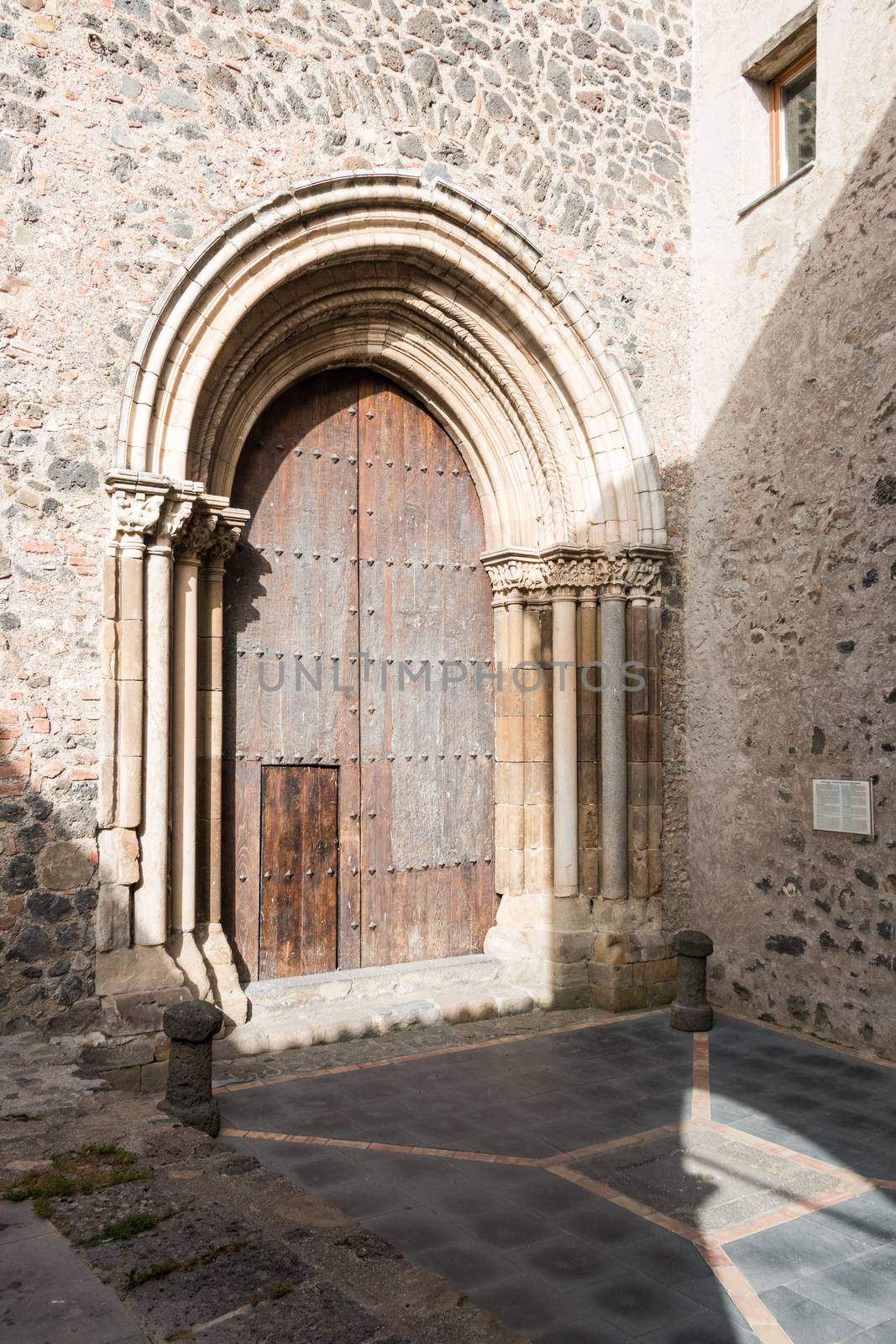Ancient church door in a Sicilian castle