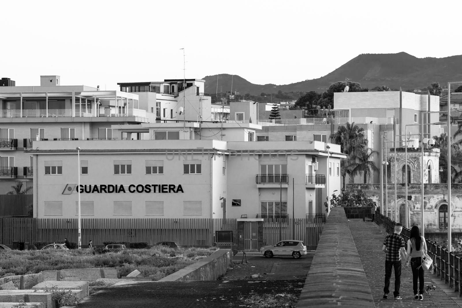 Sicilian CityScape  oriental coast b&w