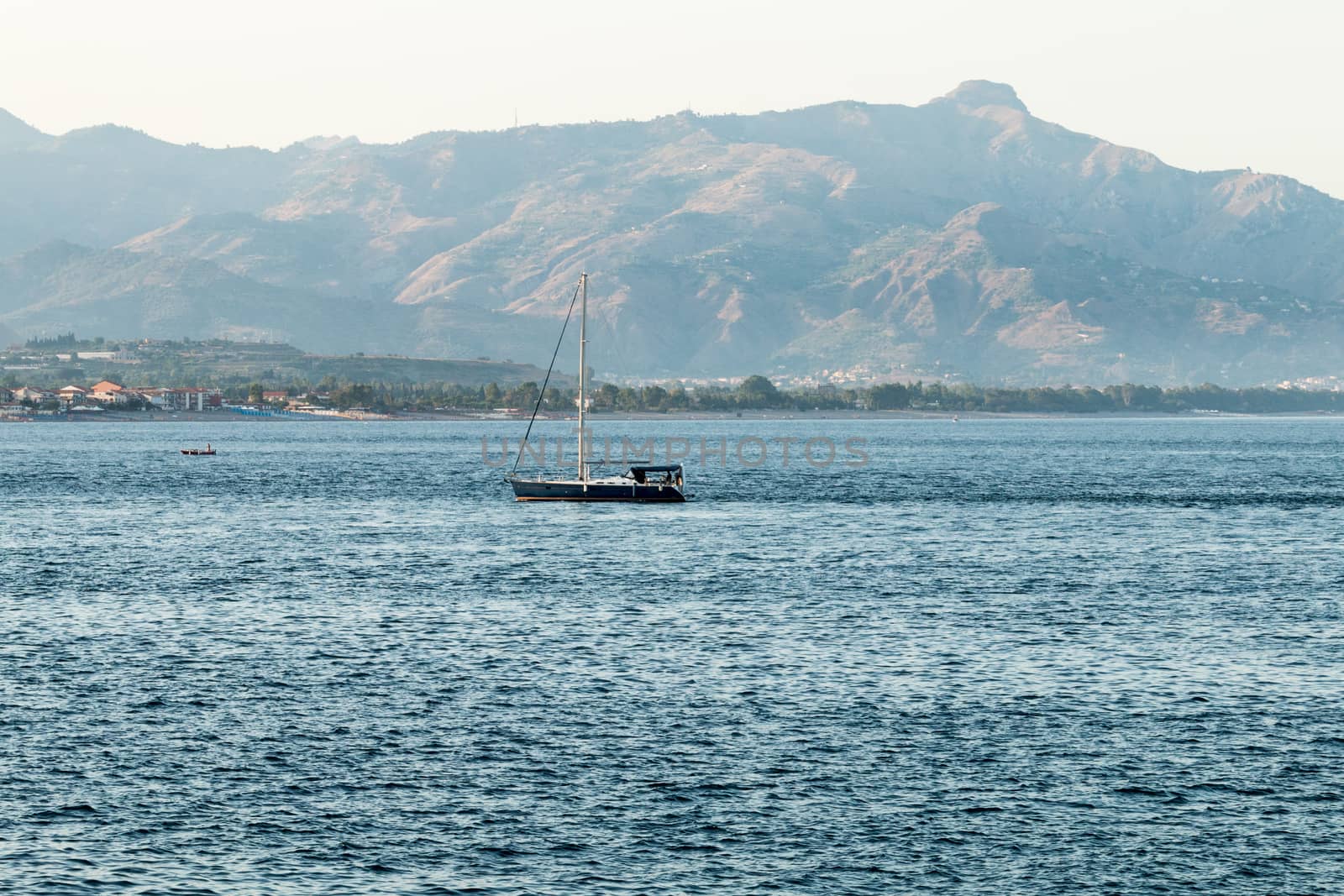 Sailboat in Ionian sea Sicily