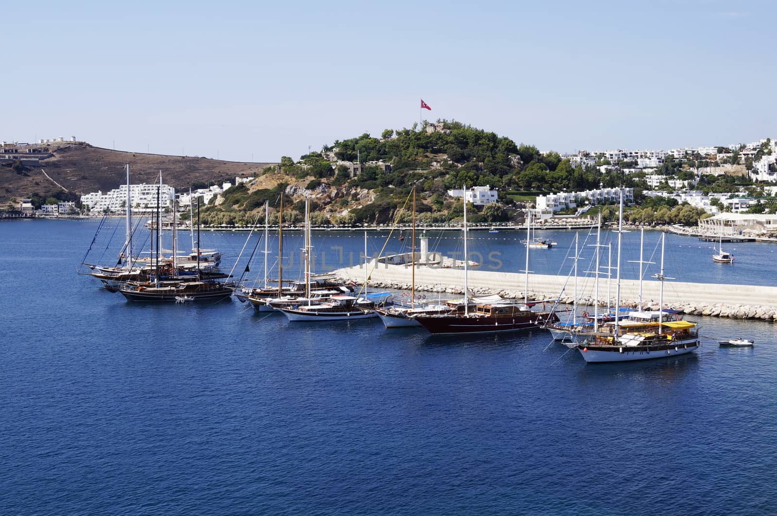 Boats in Bodrum marina by magraphics