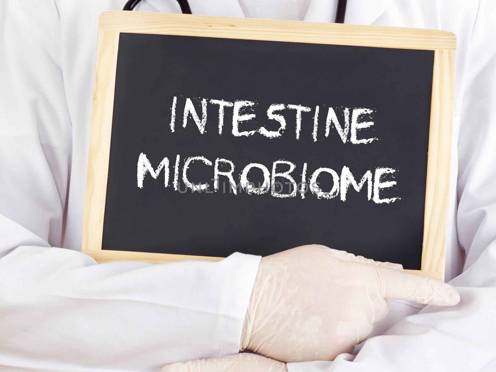 Doctor shows information: intestine microbiome by gwolters