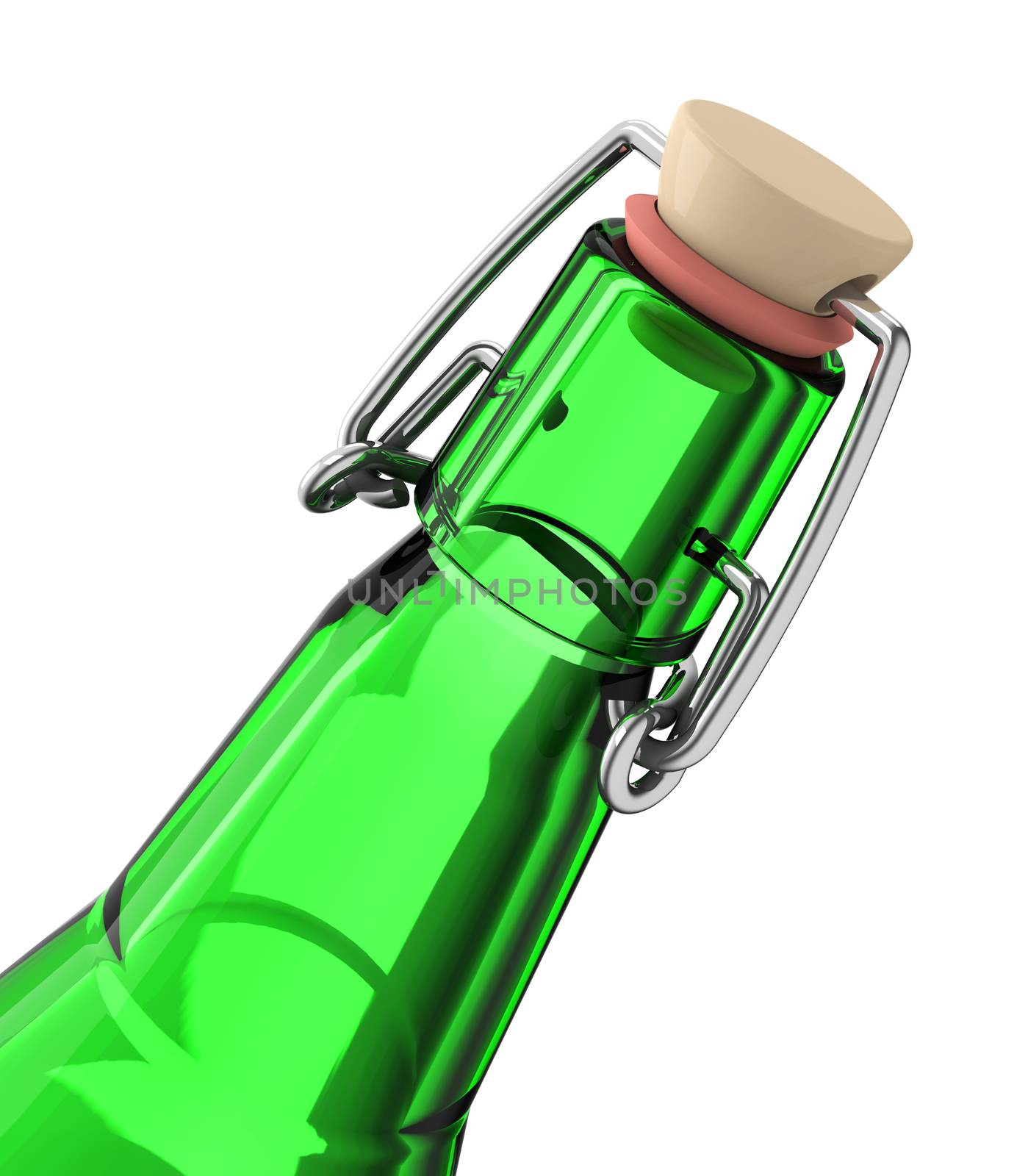 3d generated picture of a green bottle
