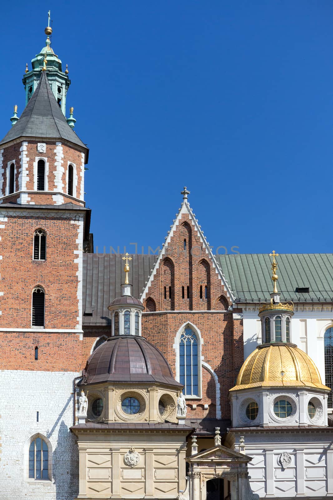 wawel cathedral on wawel hill in old town of cracow in poland