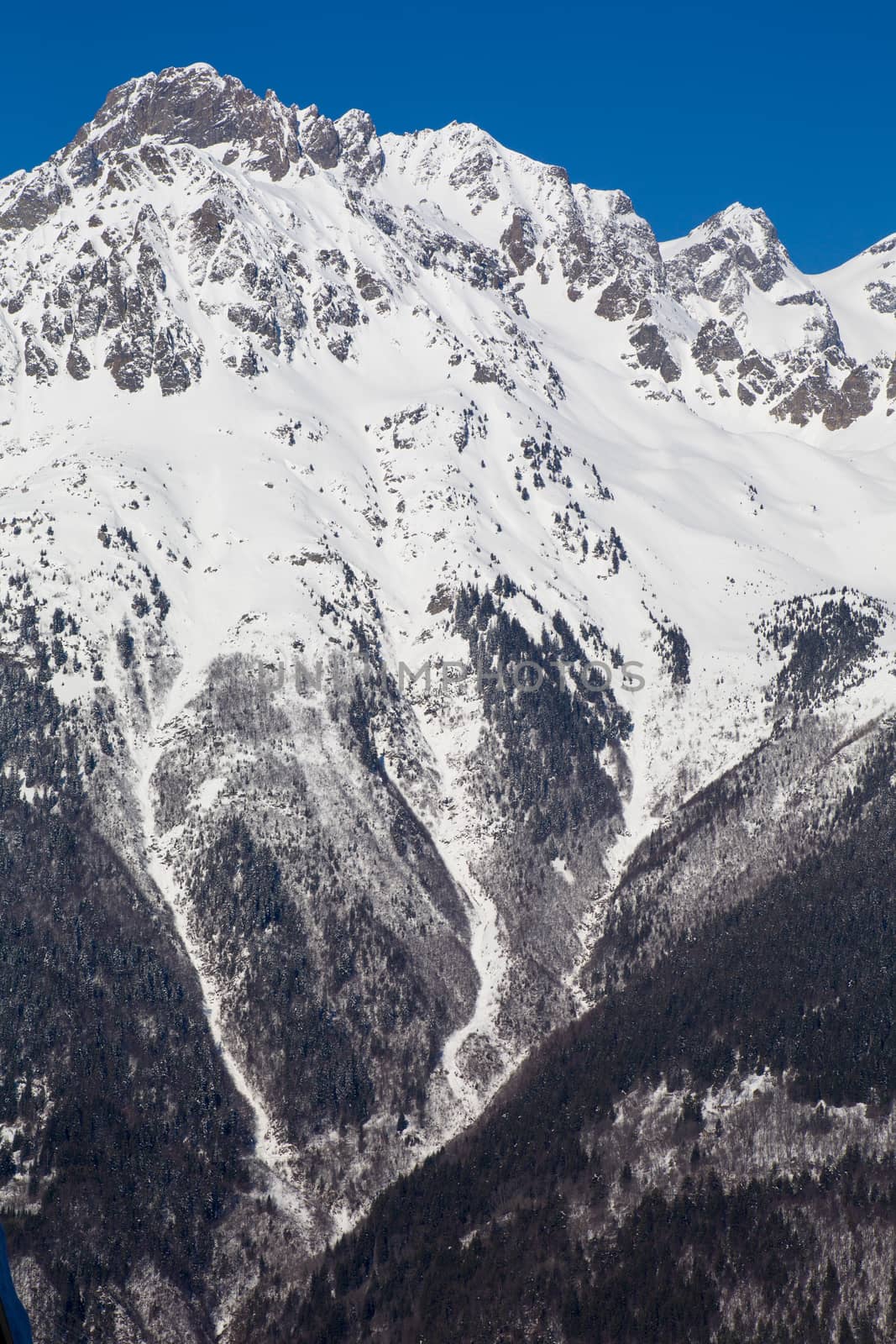 Mountain around the Oz en Oisans Station in the French Alps