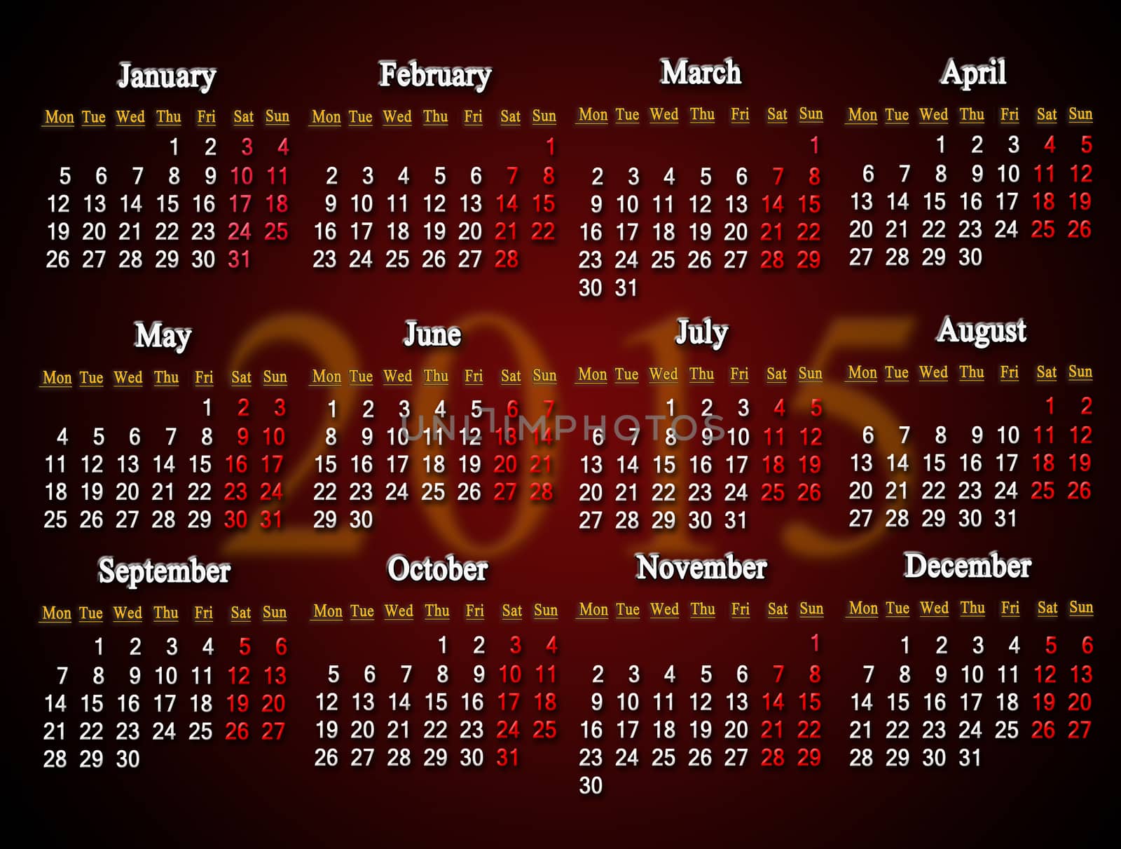 claret calendar for 2015 year by alexmak