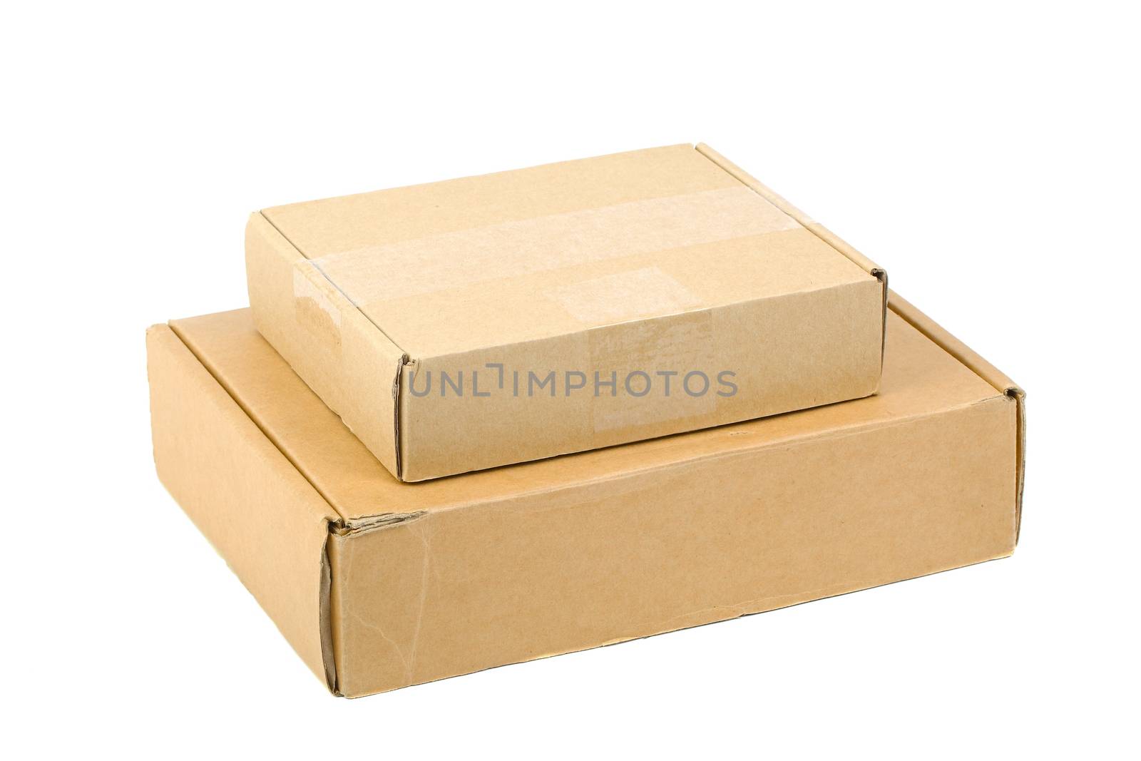 Open cardboard box isolated on white