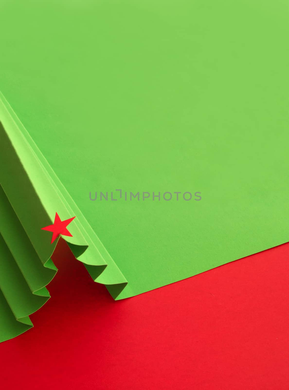 Creative design of christmas background with paper fir tree