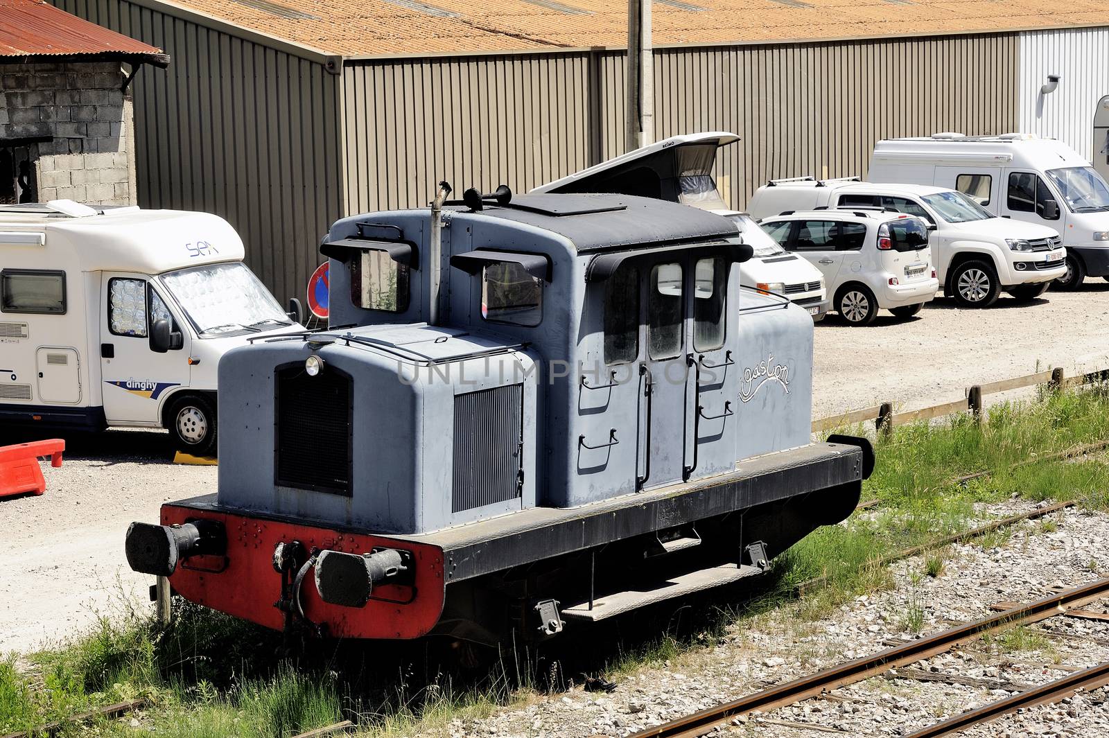 Locomotive diesel stored at Anduze station station from where the tourist steam train.