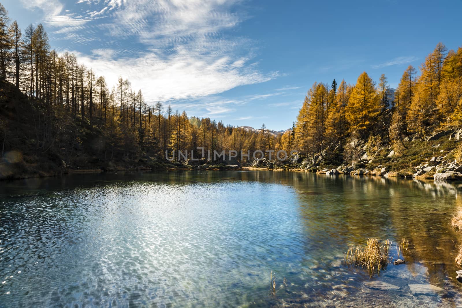 Lake of the witches in autumn season, Devero Alp - Piedmont, Italy