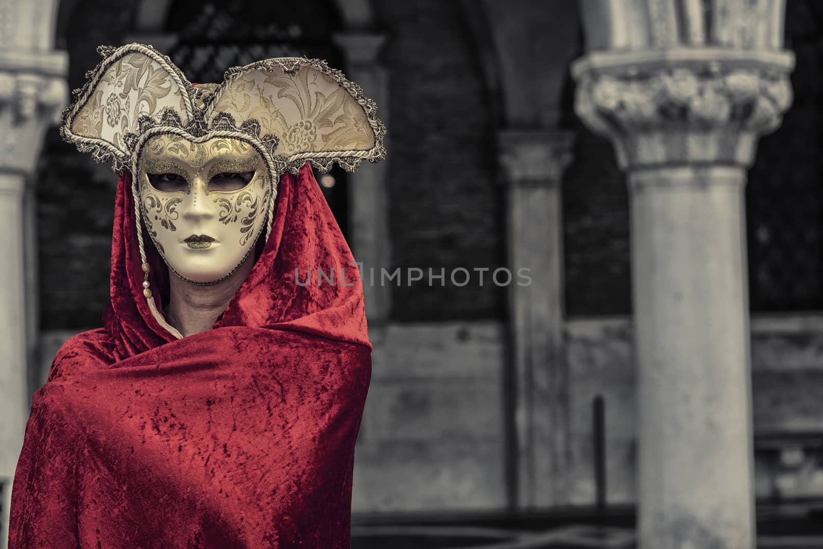 Beautiful Woman in Mysterious Mask, The Carnival of Venice