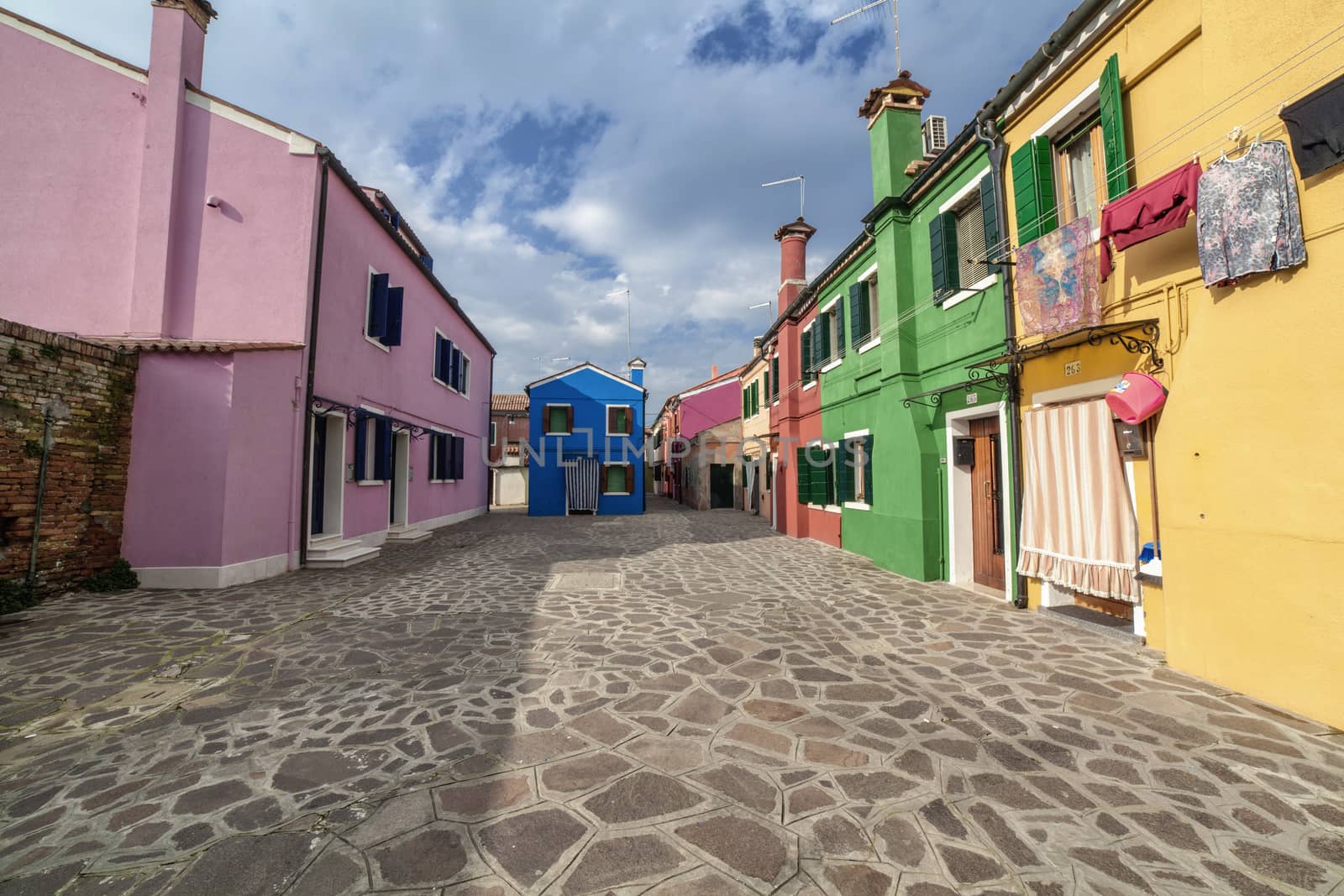 Lovely buildings in Burano Island, Italy by pencap