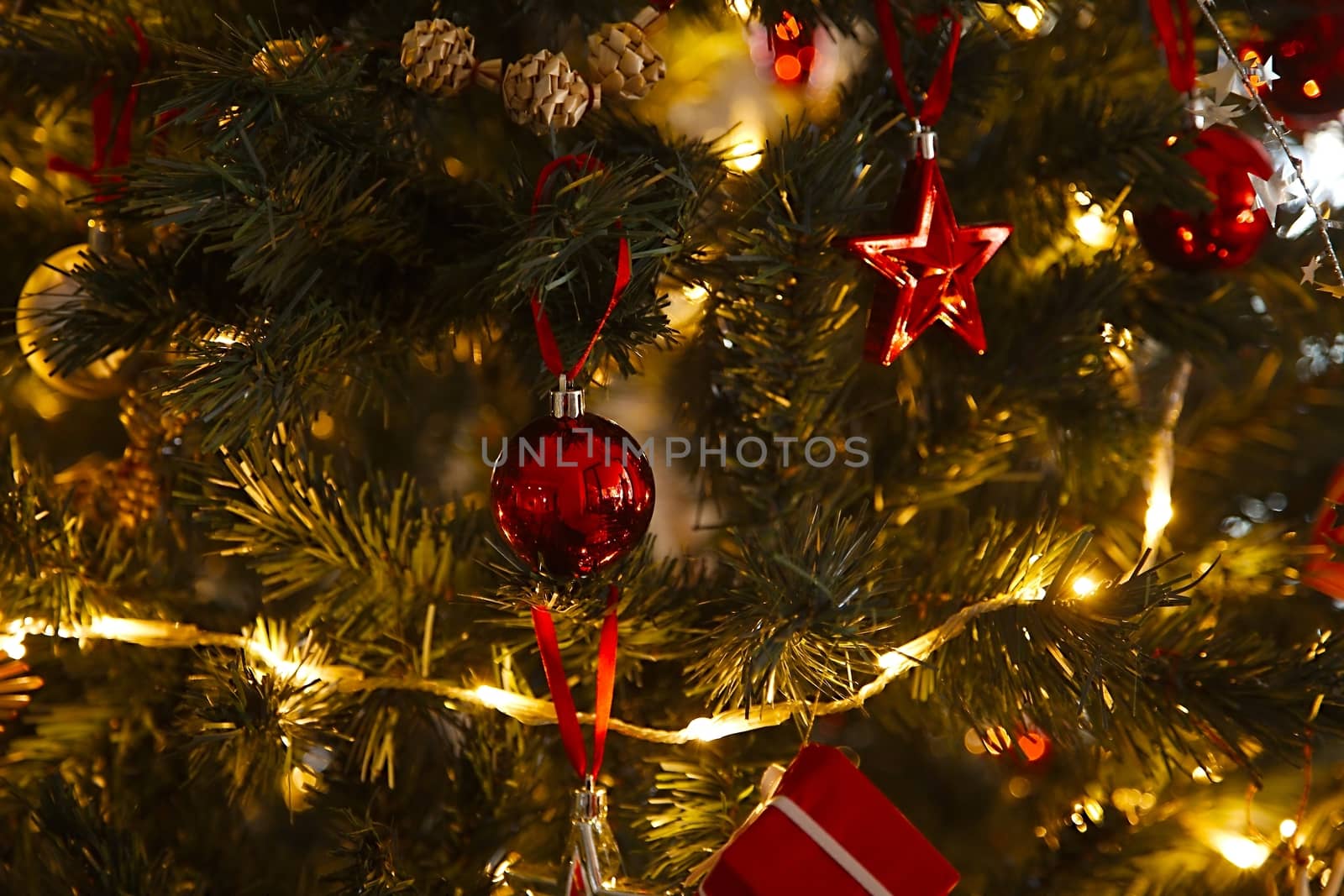 Christmas tree decoration close up