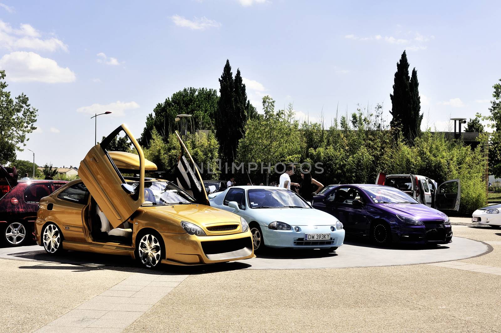 Car tuning exhibition in Saint-Christole-les-Ales in the French department of Gard.