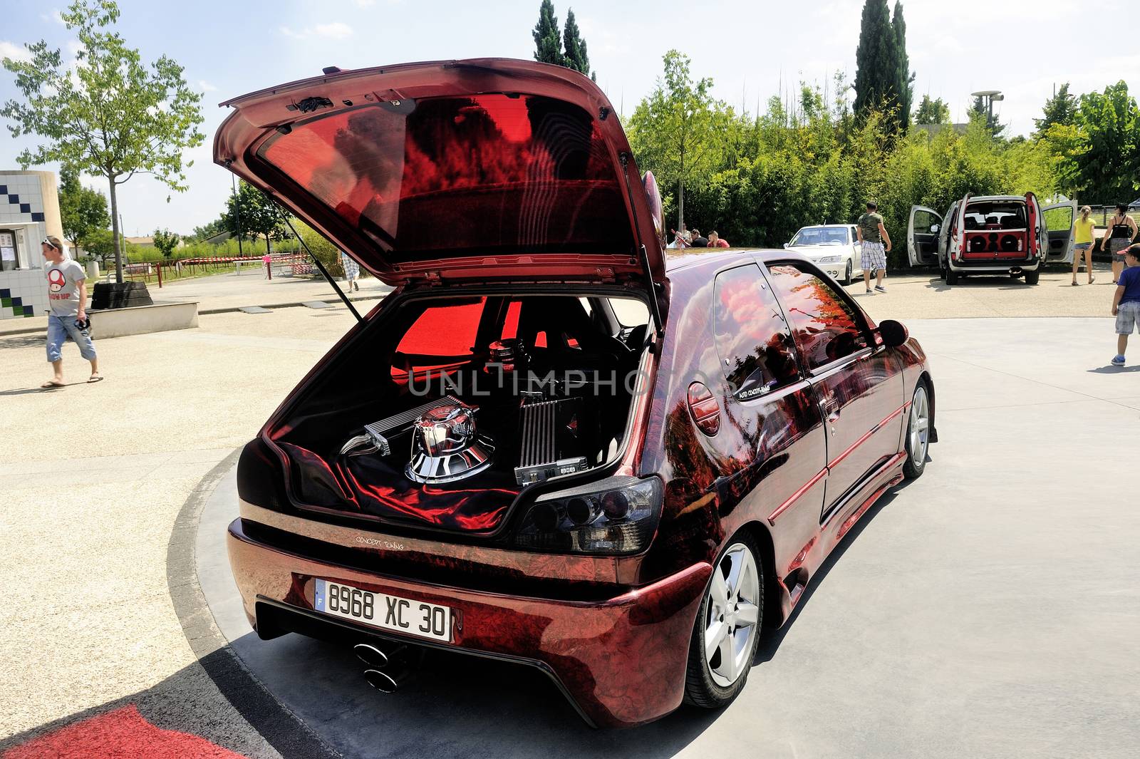 Car tuning exhibition in Saint-Christole-les-Ales in the French department of Gard.