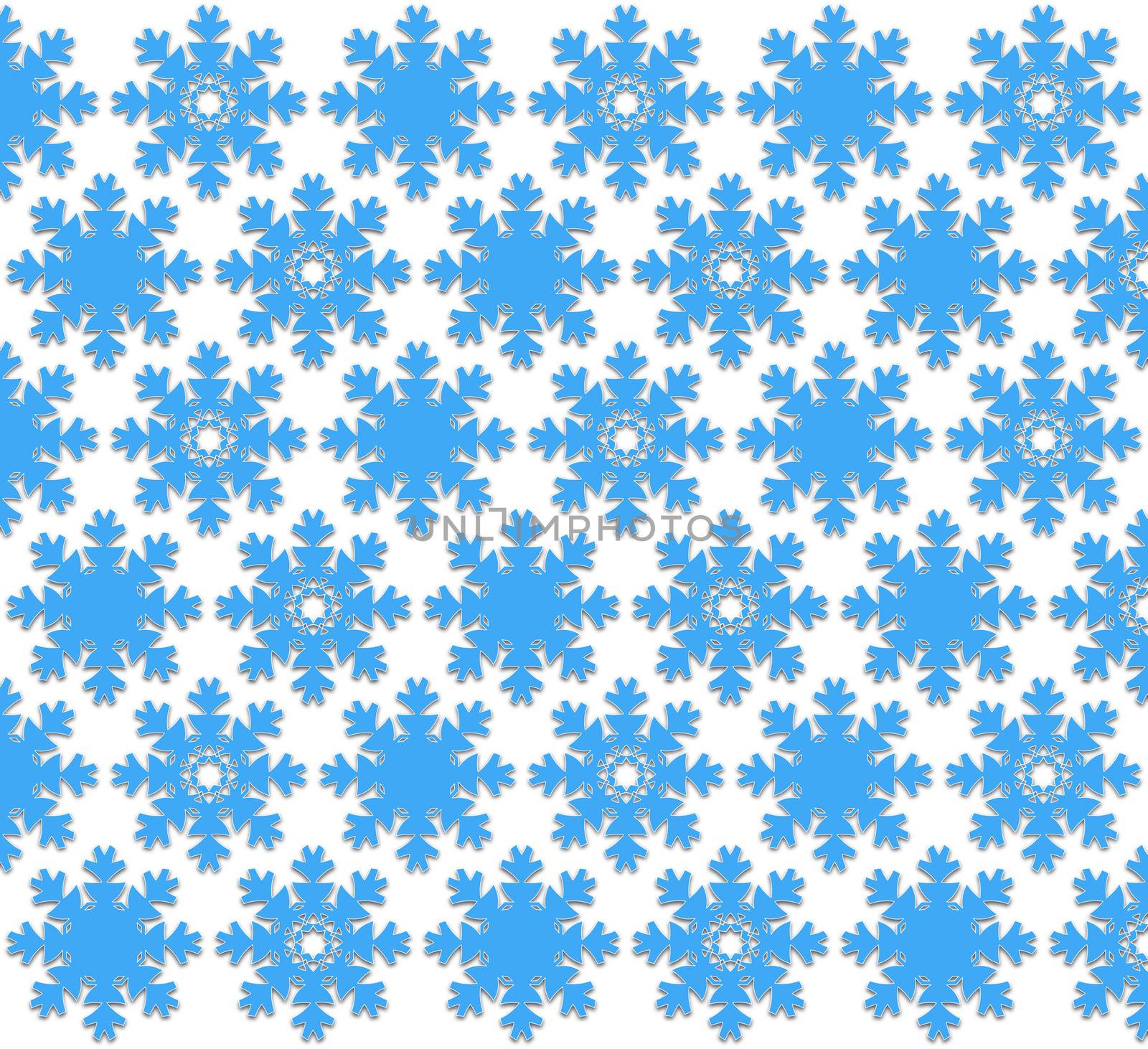 blue snowflakes by Ahojdoma